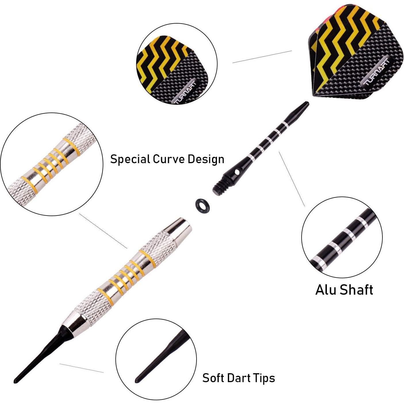 Dardos Profesionales Turnart 18g Punta Plástica 9 Piezas