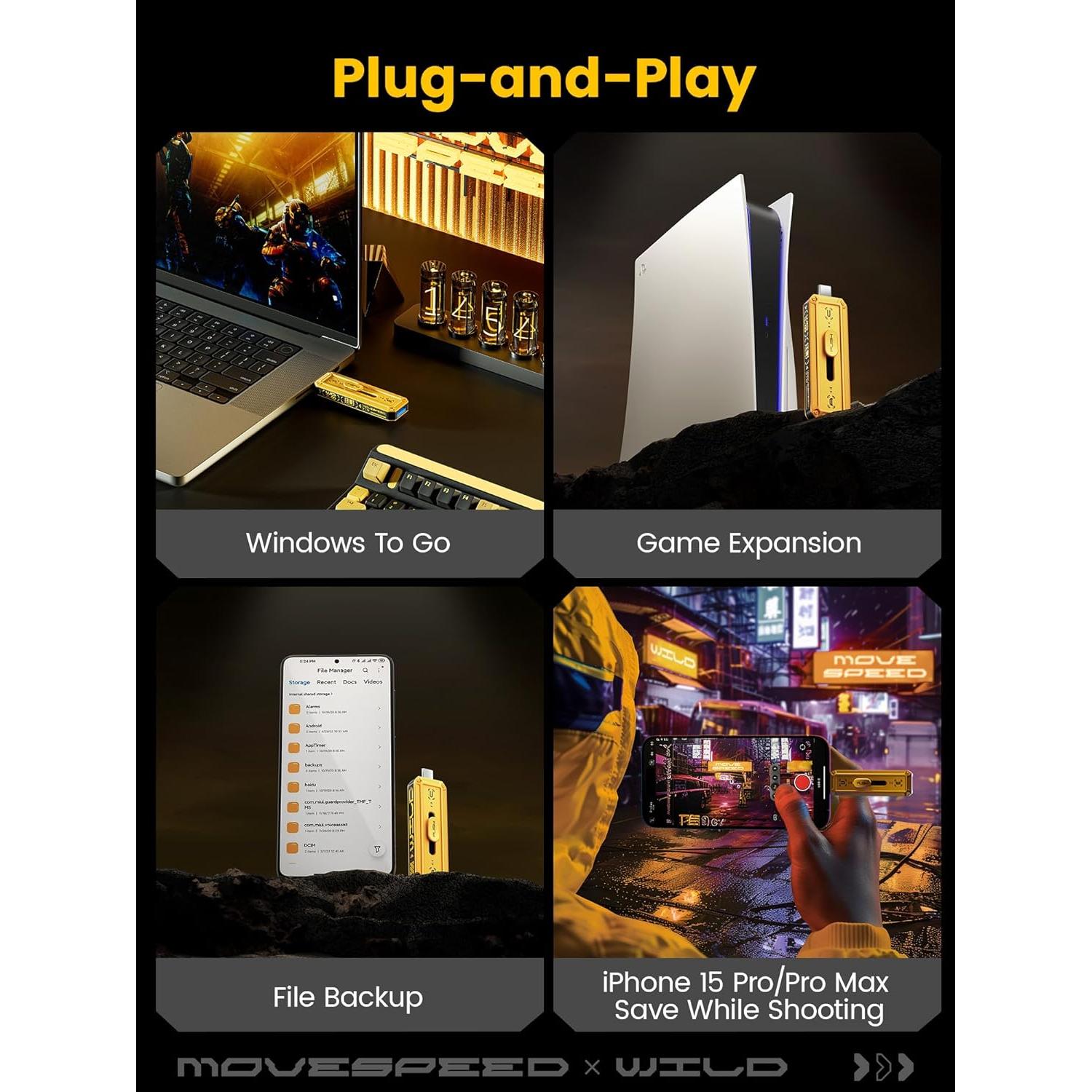 SSD Externo MOVESPEED 1TB USB 3.2 Tipo-C 1000MB/s