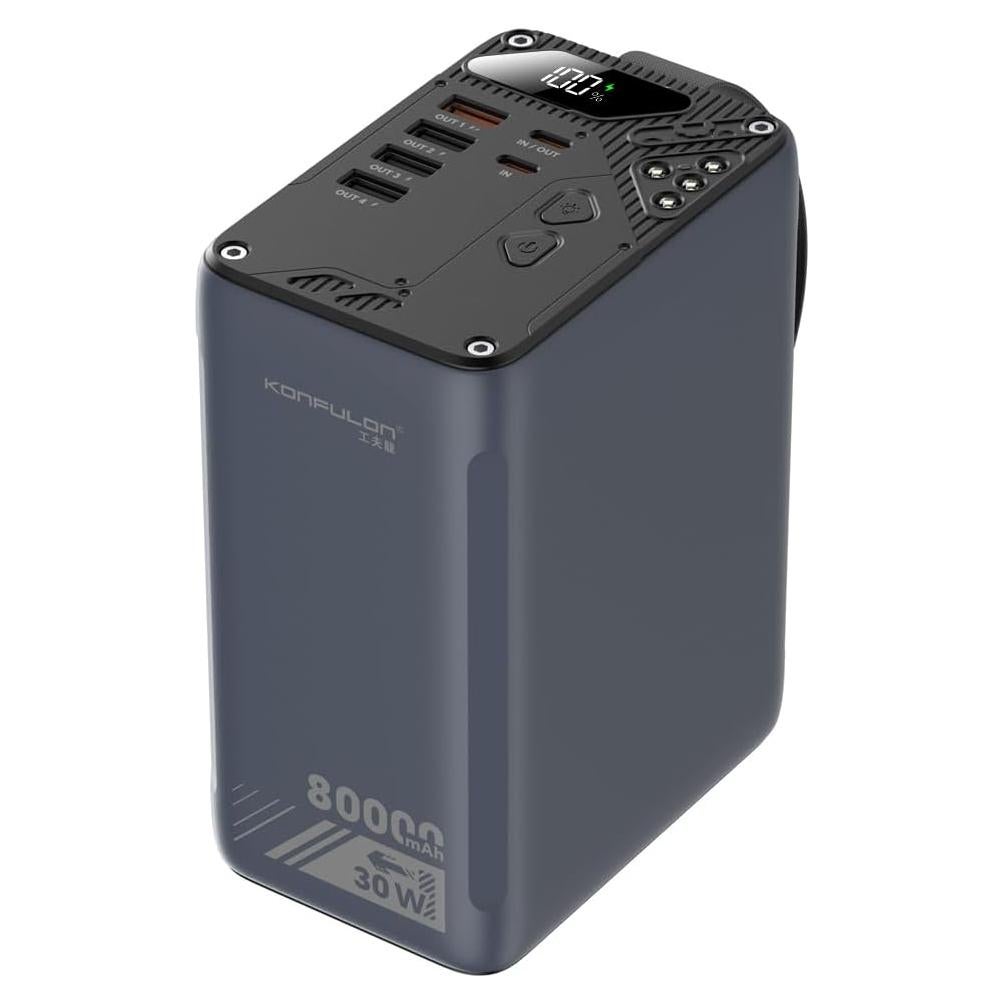 Banco de Energía 80000mAh KONFULON Carga Rápida USB-C 30W
