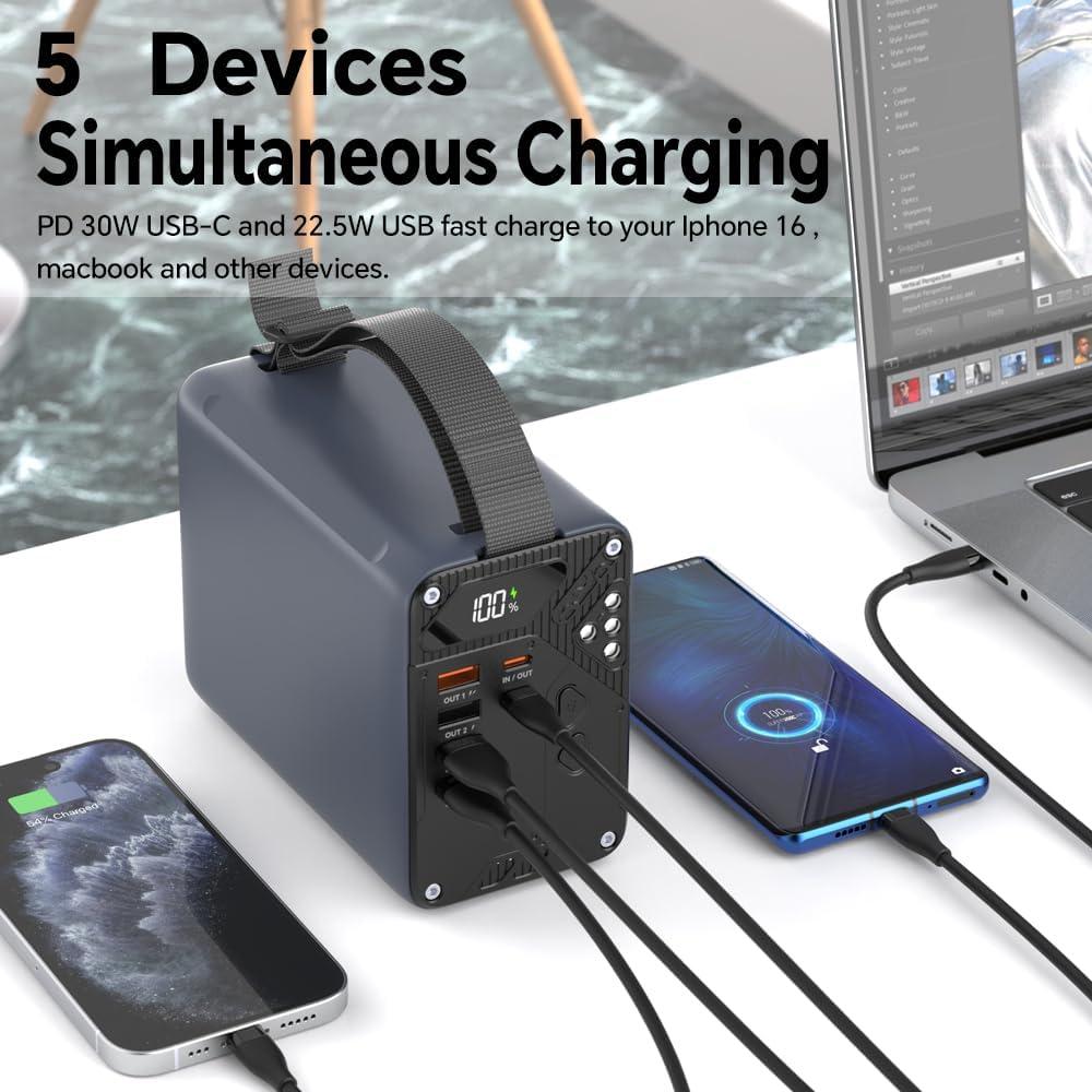 Banco de Energía 80000mAh KONFULON Carga Rápida USB-C 30W