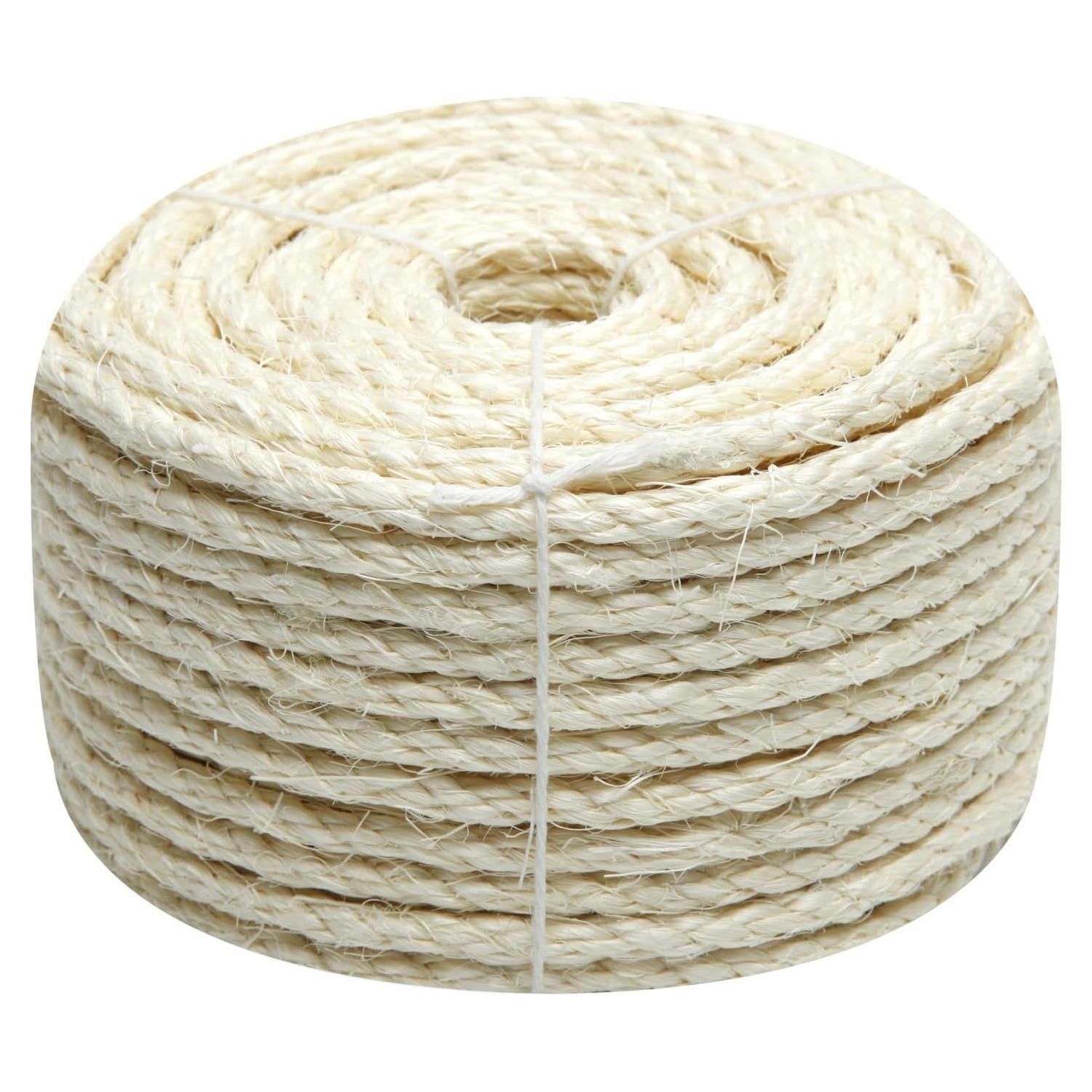 Cuerda de sisal natural 8mm x 30m para rascadores de gatos