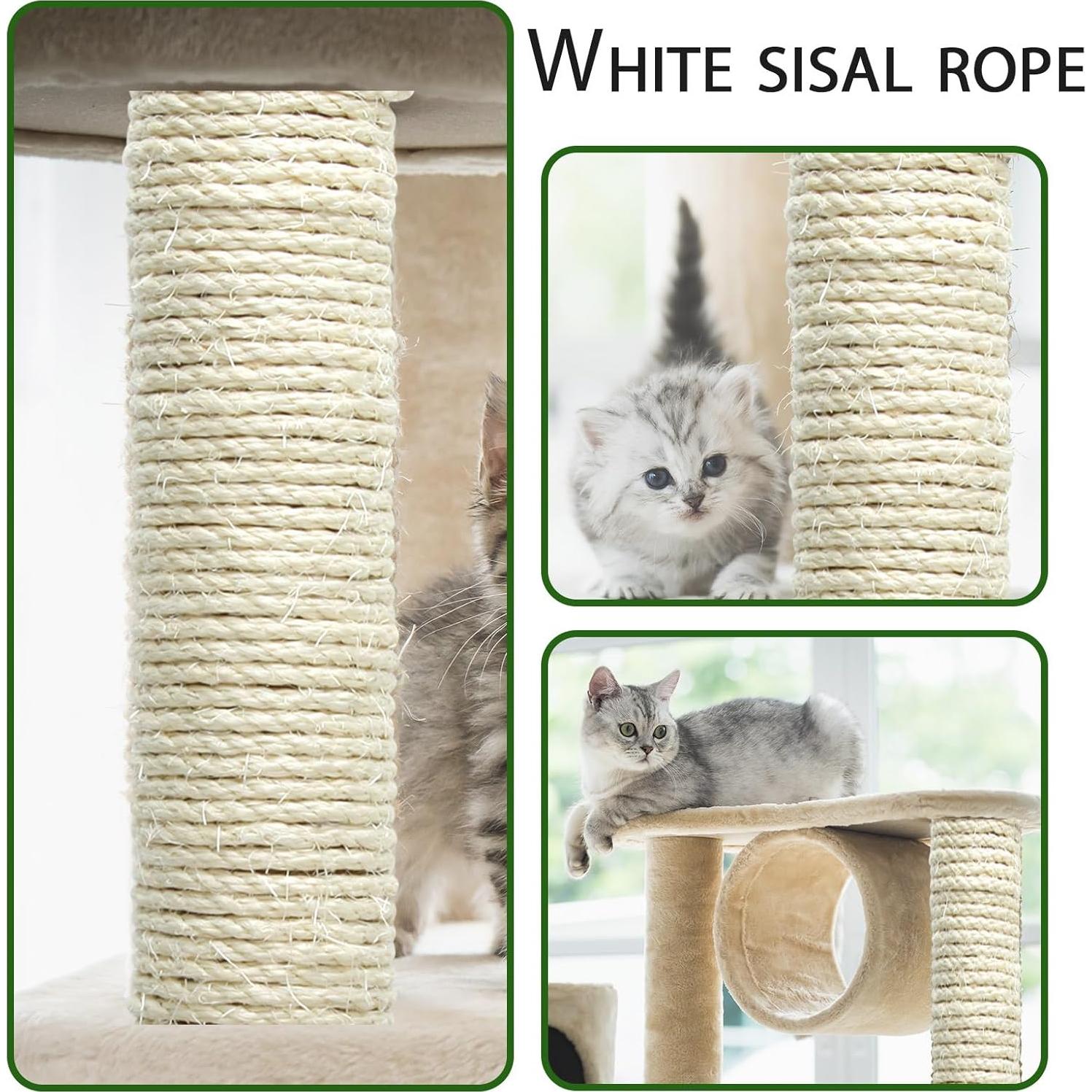 Cuerda de sisal natural 8mm x 30m para rascadores de gatos