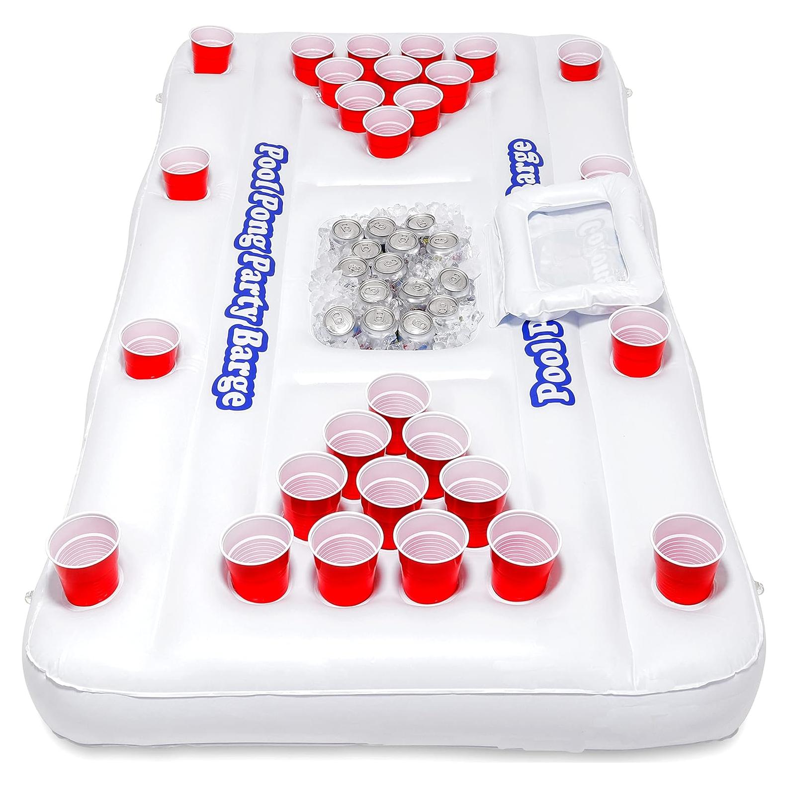Mesa Flotante Beer Pong GoPong con Enfriador y Portavasos