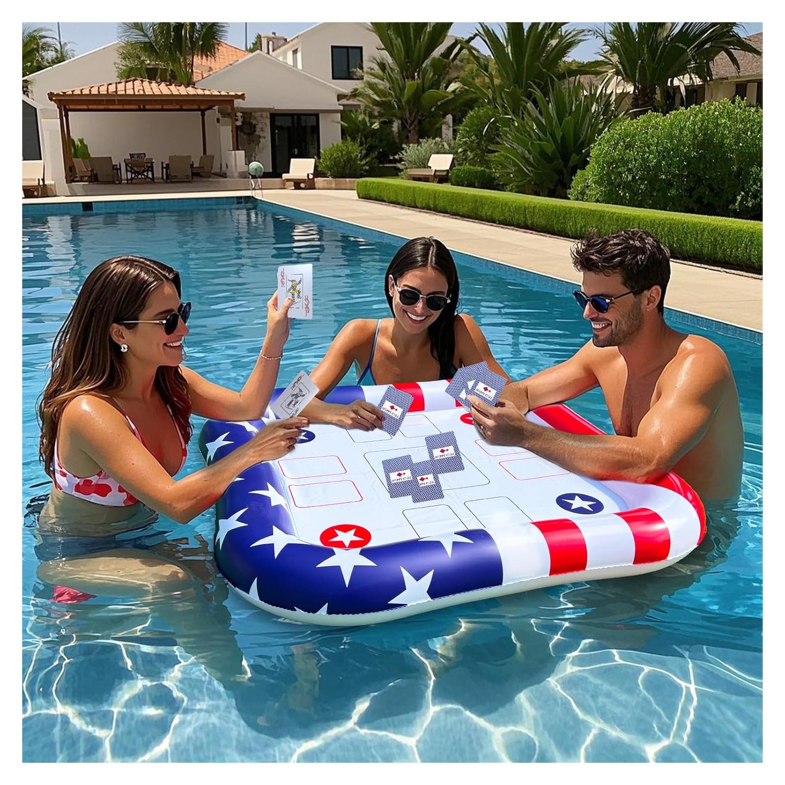 Mesa Flotante Inflable AMENON 2 en 1 para Piscina 91x91cm