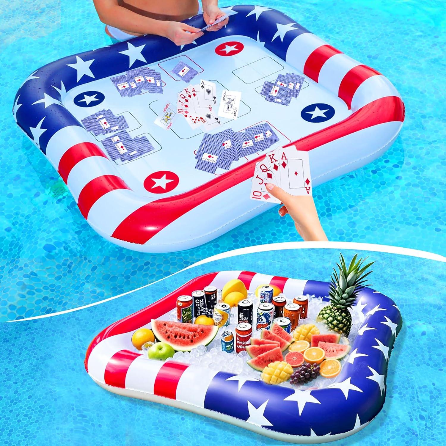 Mesa Flotante Inflable AMENON 2 en 1 para Piscina 91x91cm