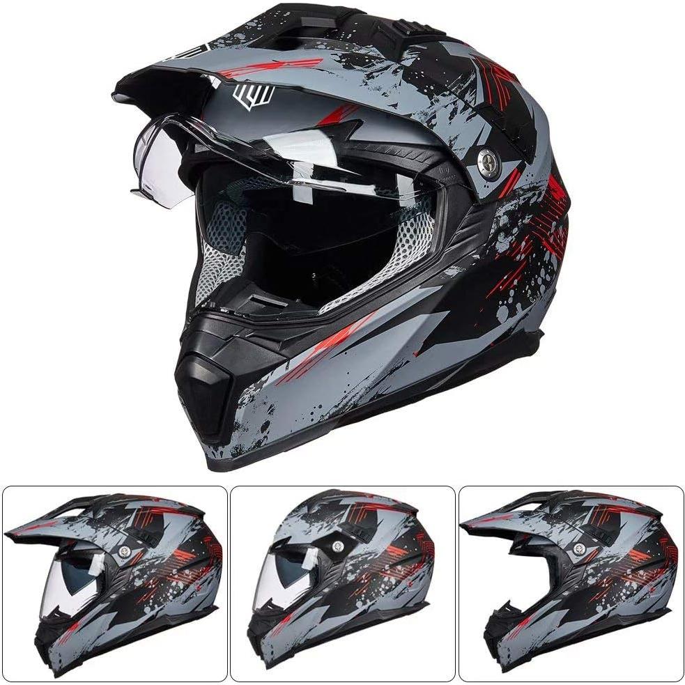 Casco ILM 606V Off Road Motocross Verde Talla Grande