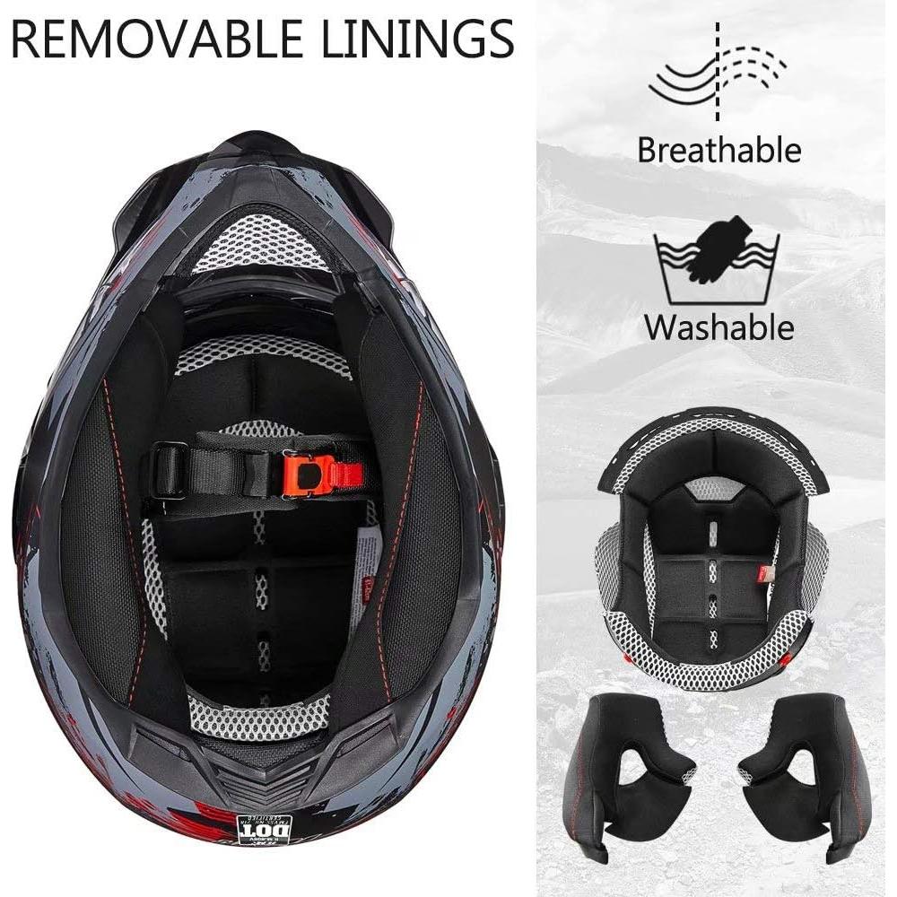 Casco ILM 606V Off Road Motocross Verde Talla Grande