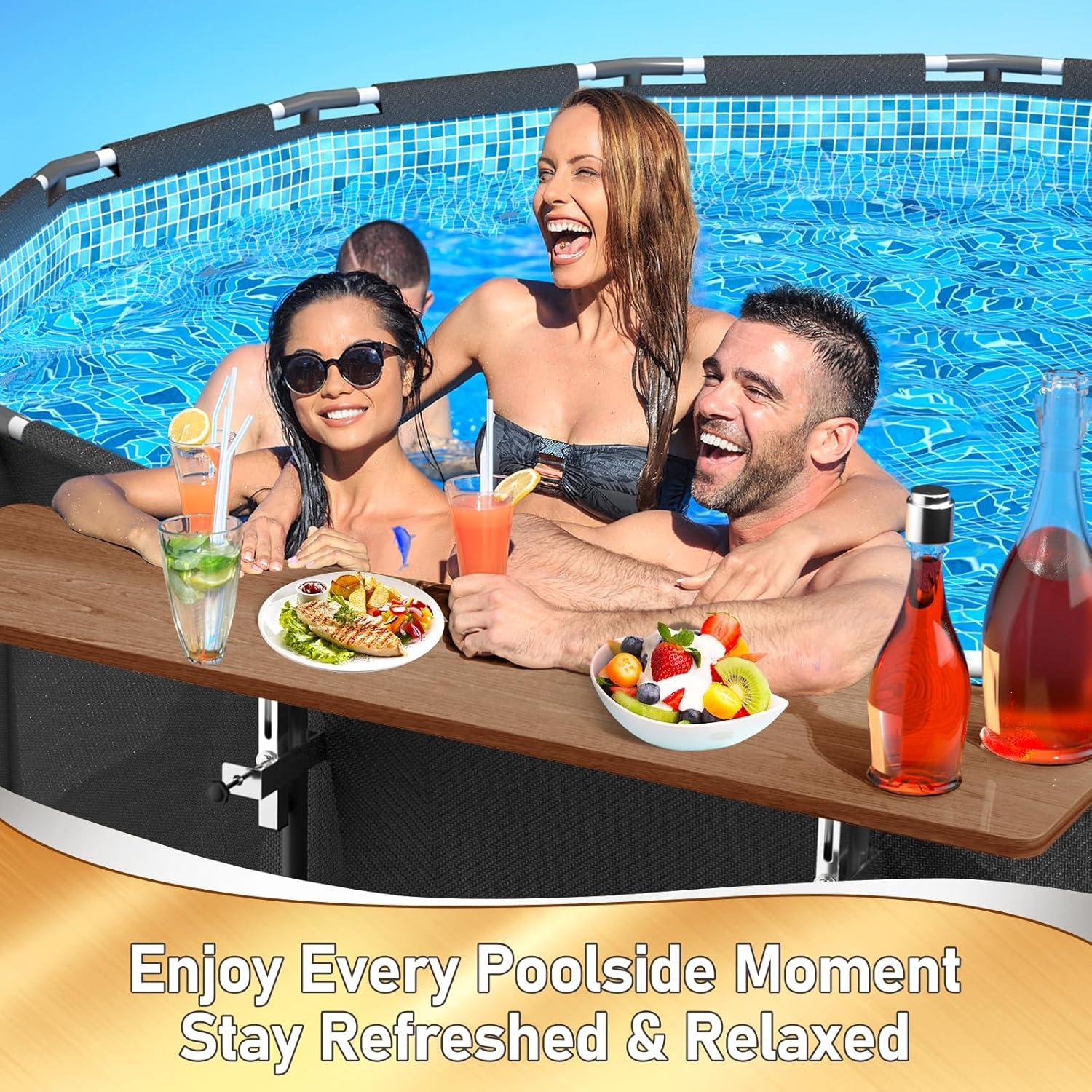 Barra de piscina Utheer con mesa lateral para bebidas 119.88x27.94 cm