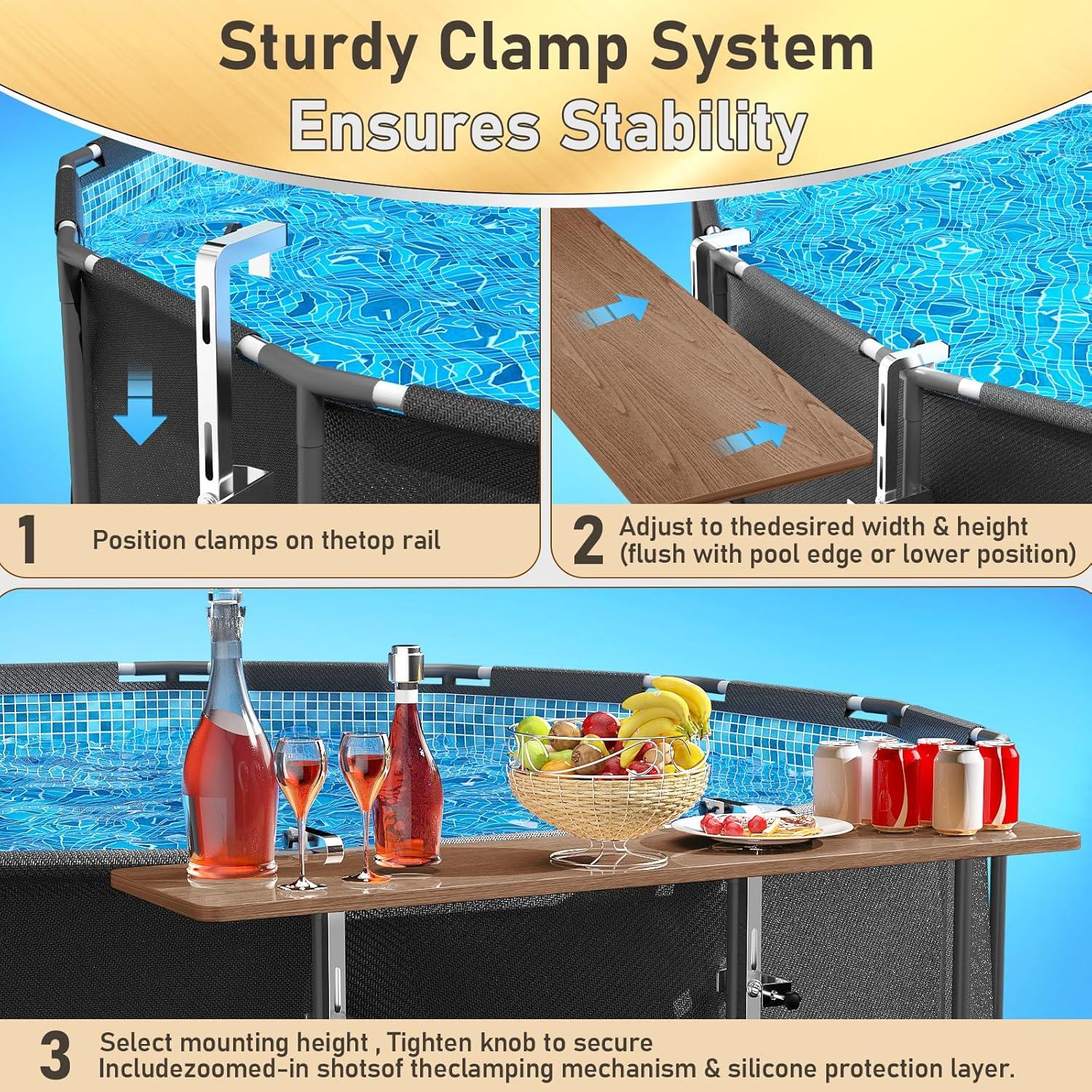 Barra de piscina Utheer con mesa lateral para bebidas 119.88x27.94 cm