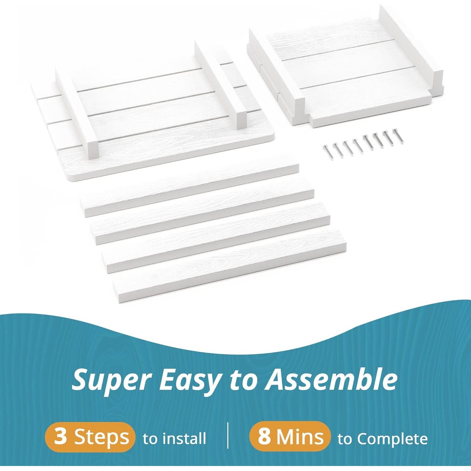 Mesa Lateral Exterior LUE BONA Blanca HDPS 2 Niveles 42.4 cm