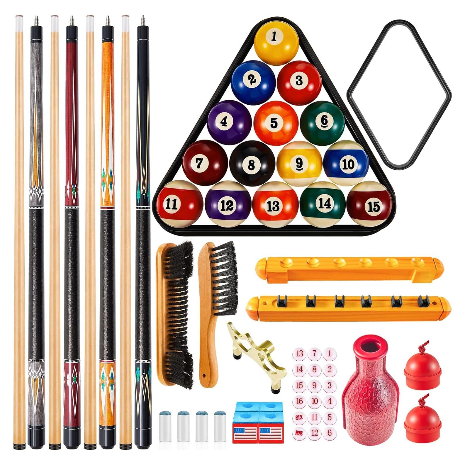 Juego de Billar Liliful con 16 Bolas, 4 Palos y Accesorios