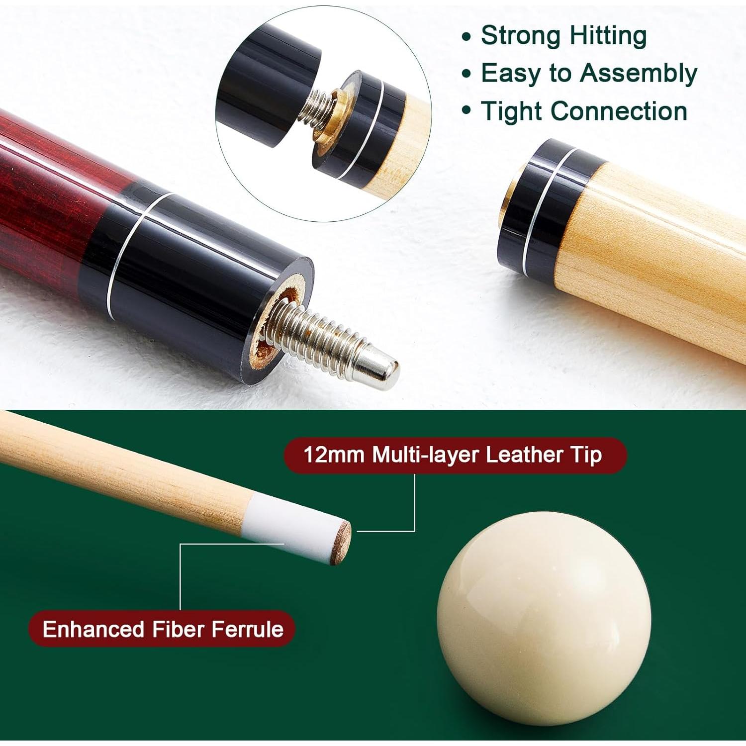 Juego de Billar Liliful con 16 Bolas, 4 Palos y Accesorios