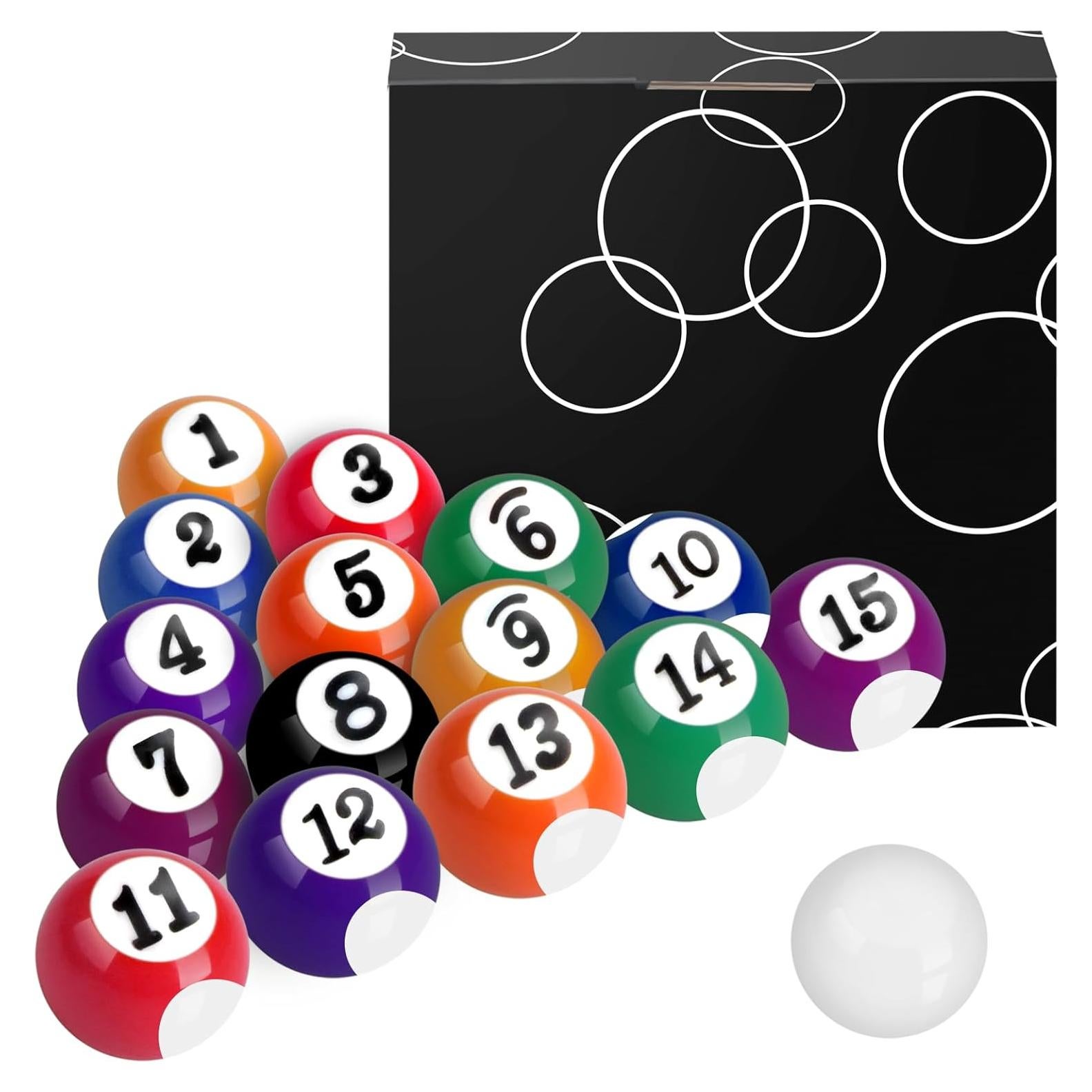 Set de 16 Bolas de Billar AccEncyc 5.72cm Multicolores