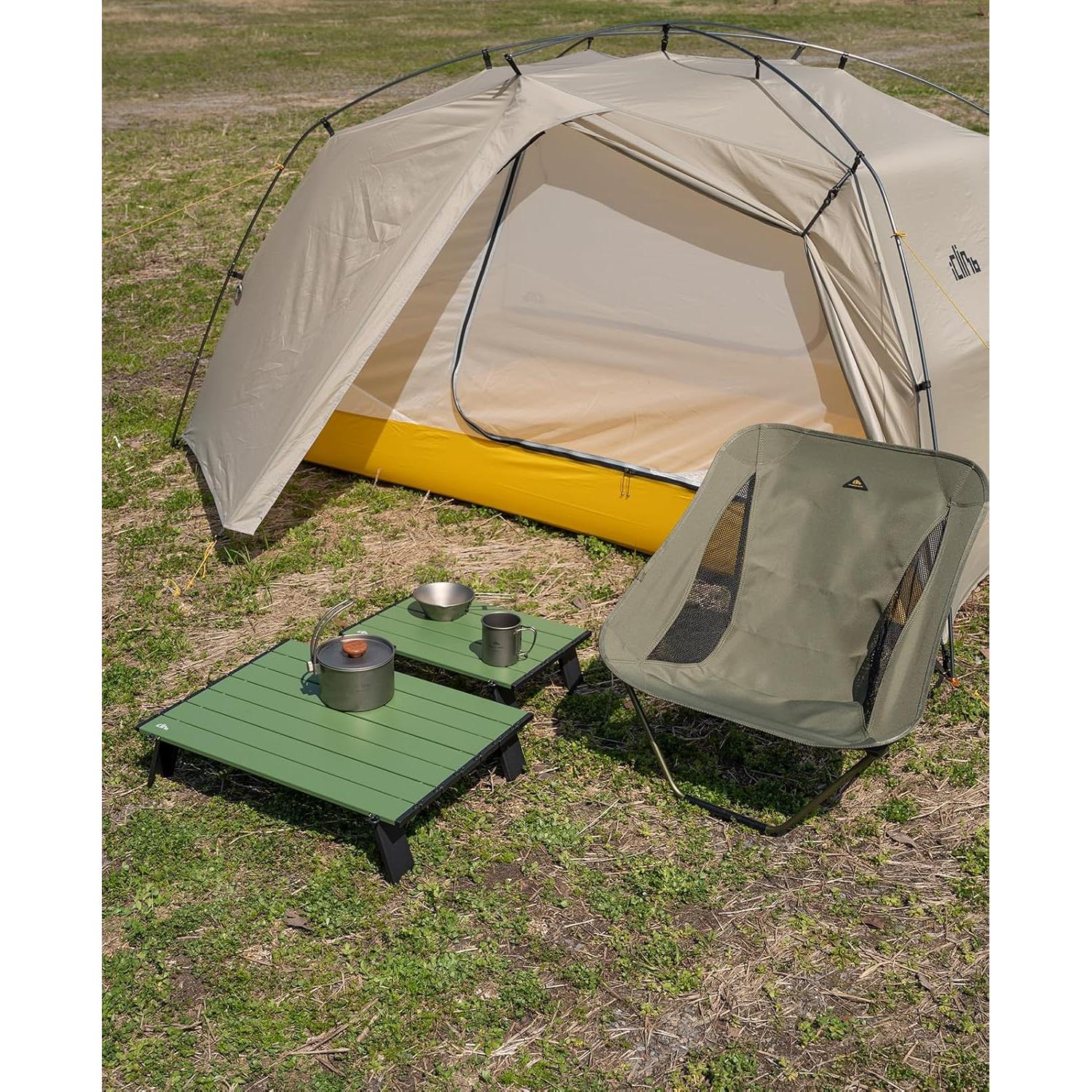 Mesa Plegable Compacta iClimb IC703707 Aluminio Verde 12.7cm