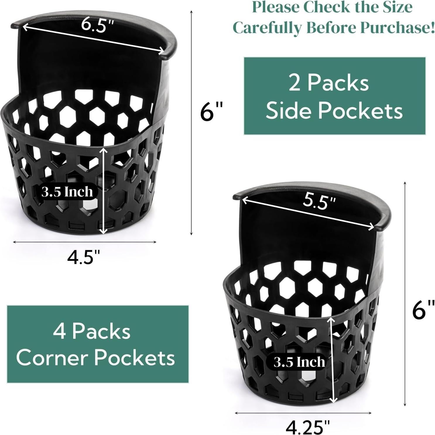 Paquete de 6 Bolsillos para Mesa de Billar Eorbow - Alta Resistencia