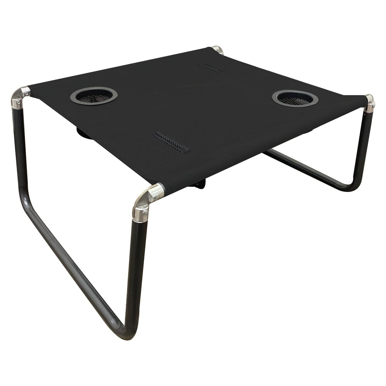 Mesa de Playa Portátil Neso TABALL Negra con Portavasos