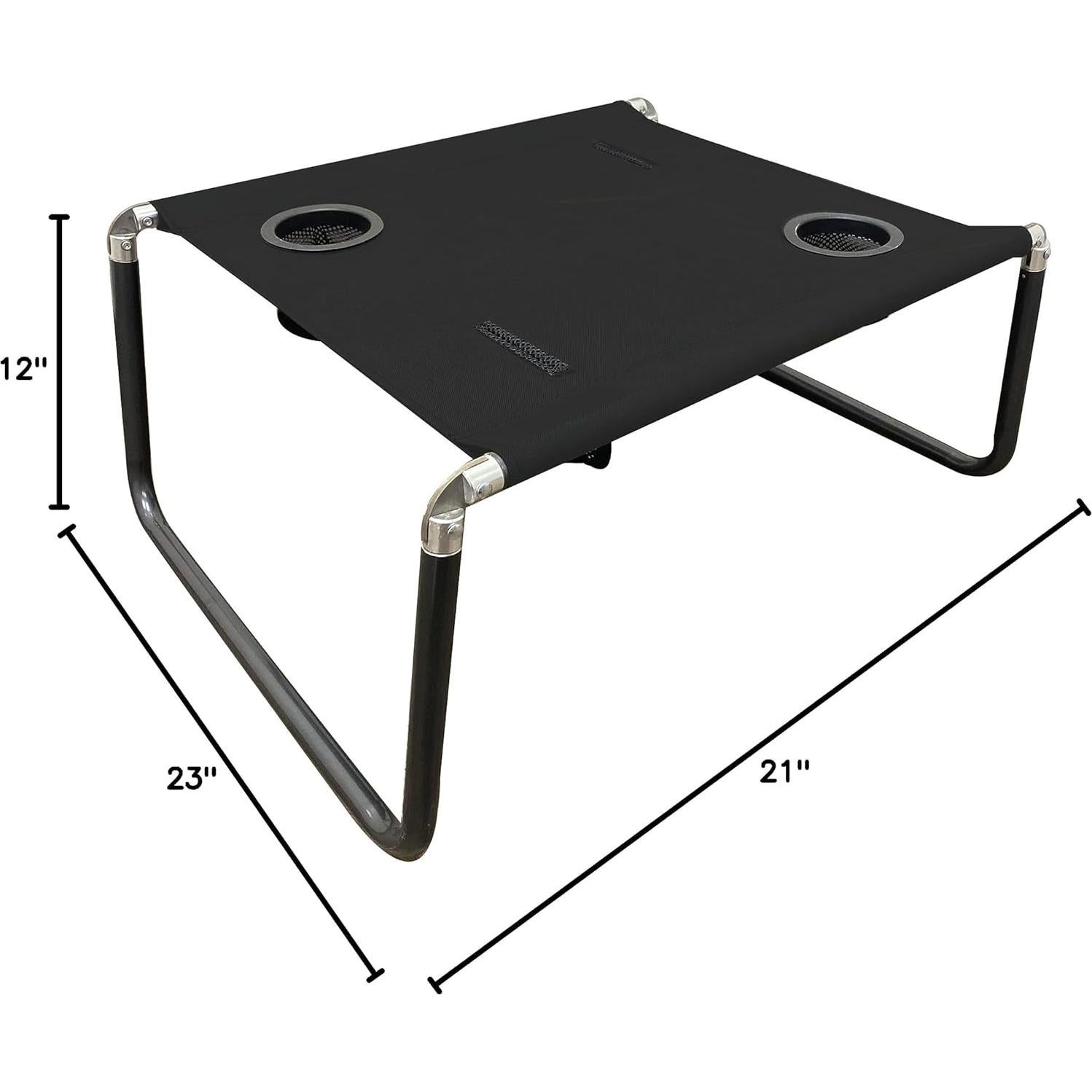 Mesa de Playa Portátil Neso TABALL Negra con Portavasos