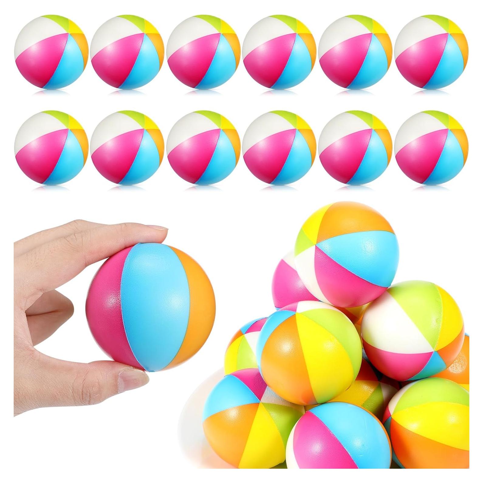 Jerify 24 Pelotas de Playa Antiestrés 6.3 cm Arcoíris