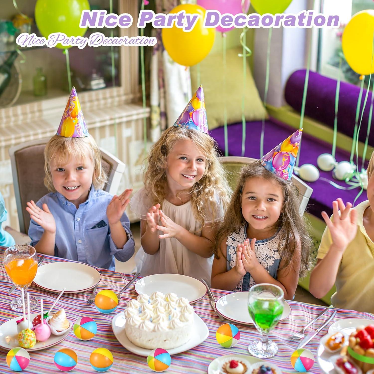 Jerify 24 Pelotas de Playa Antiestrés 6.3 cm Arcoíris