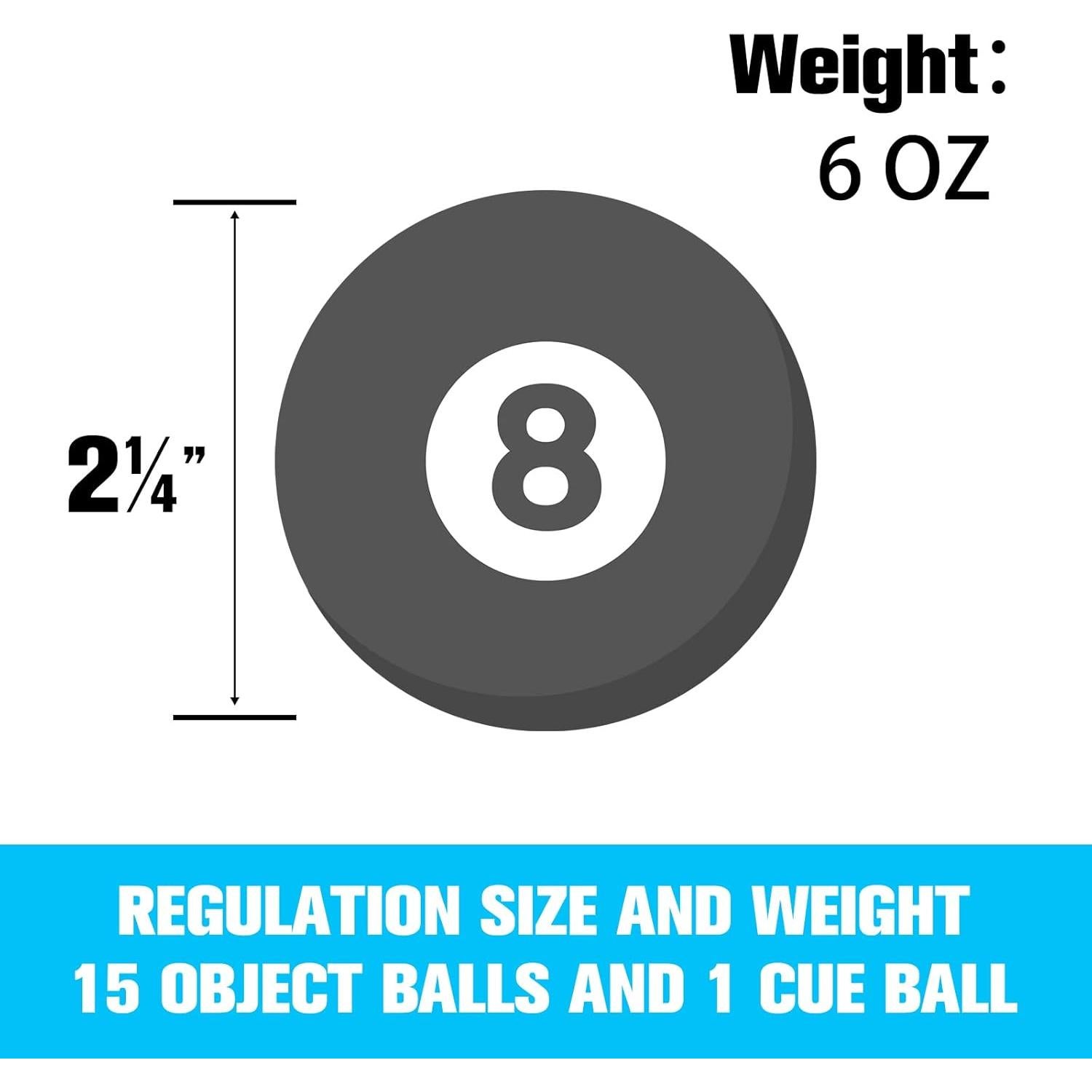Juego de 16 bolas de billar HMQQ 5.72 cm resina profesional