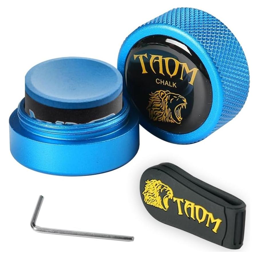 Soporte de Tiza de Billar YEUEK Redondo Aluminio Azul