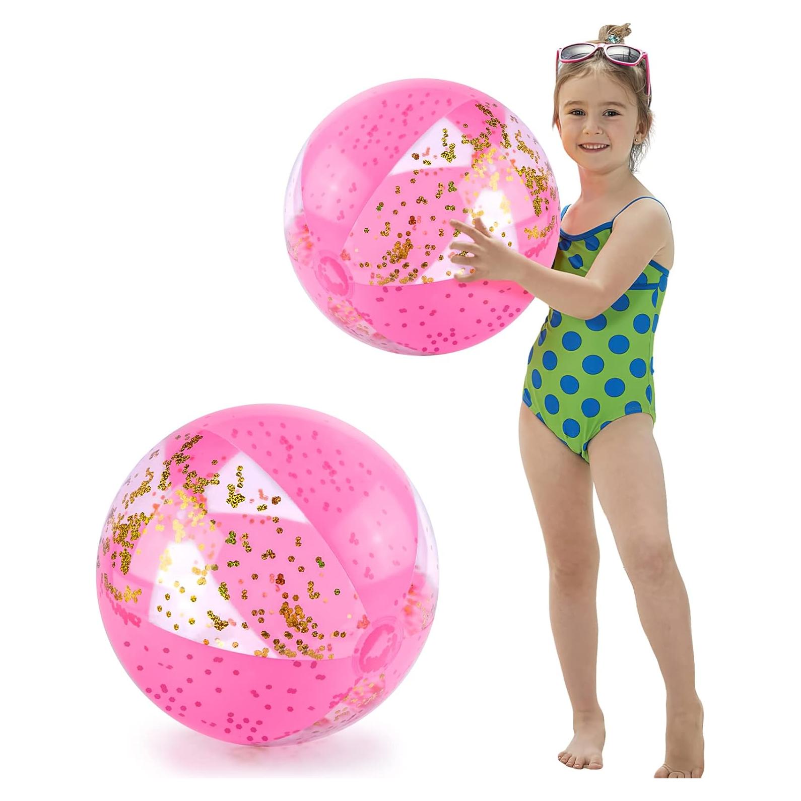 Pelotas de Playa Inflables FUTUREPLUSX 2PCS Rosa 40.64 cm