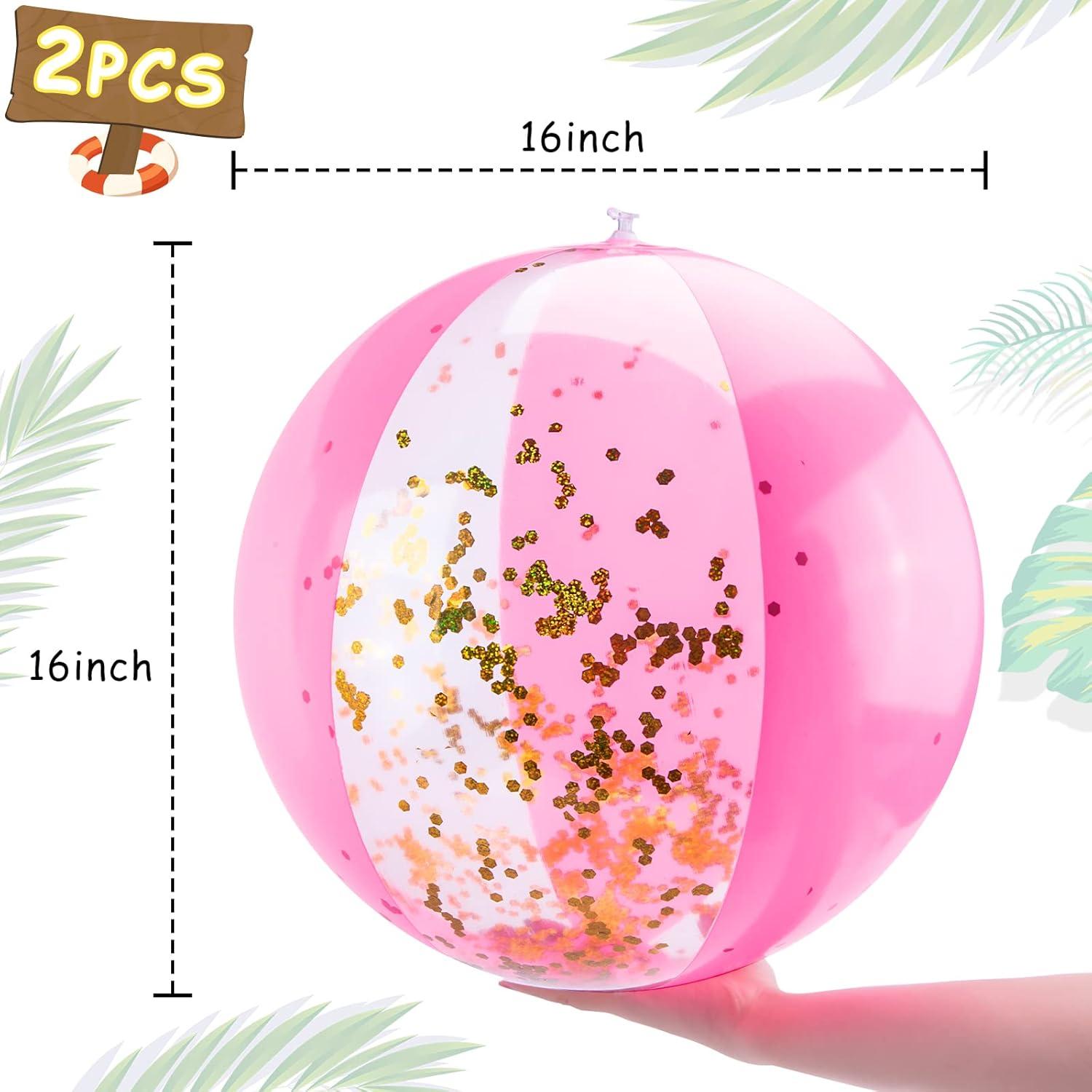 Pelotas de Playa Inflables FUTUREPLUSX 2PCS Rosa 40.64 cm