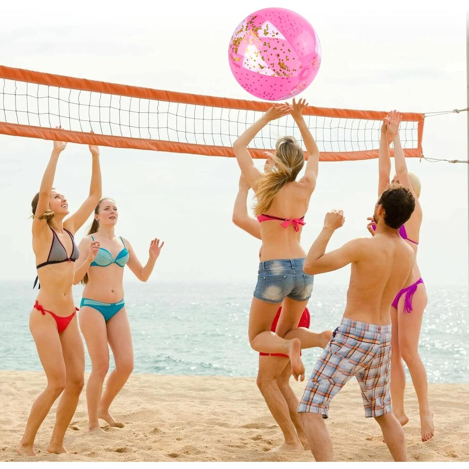 Pelotas de Playa Inflables FUTUREPLUSX 2PCS Rosa 40.64 cm