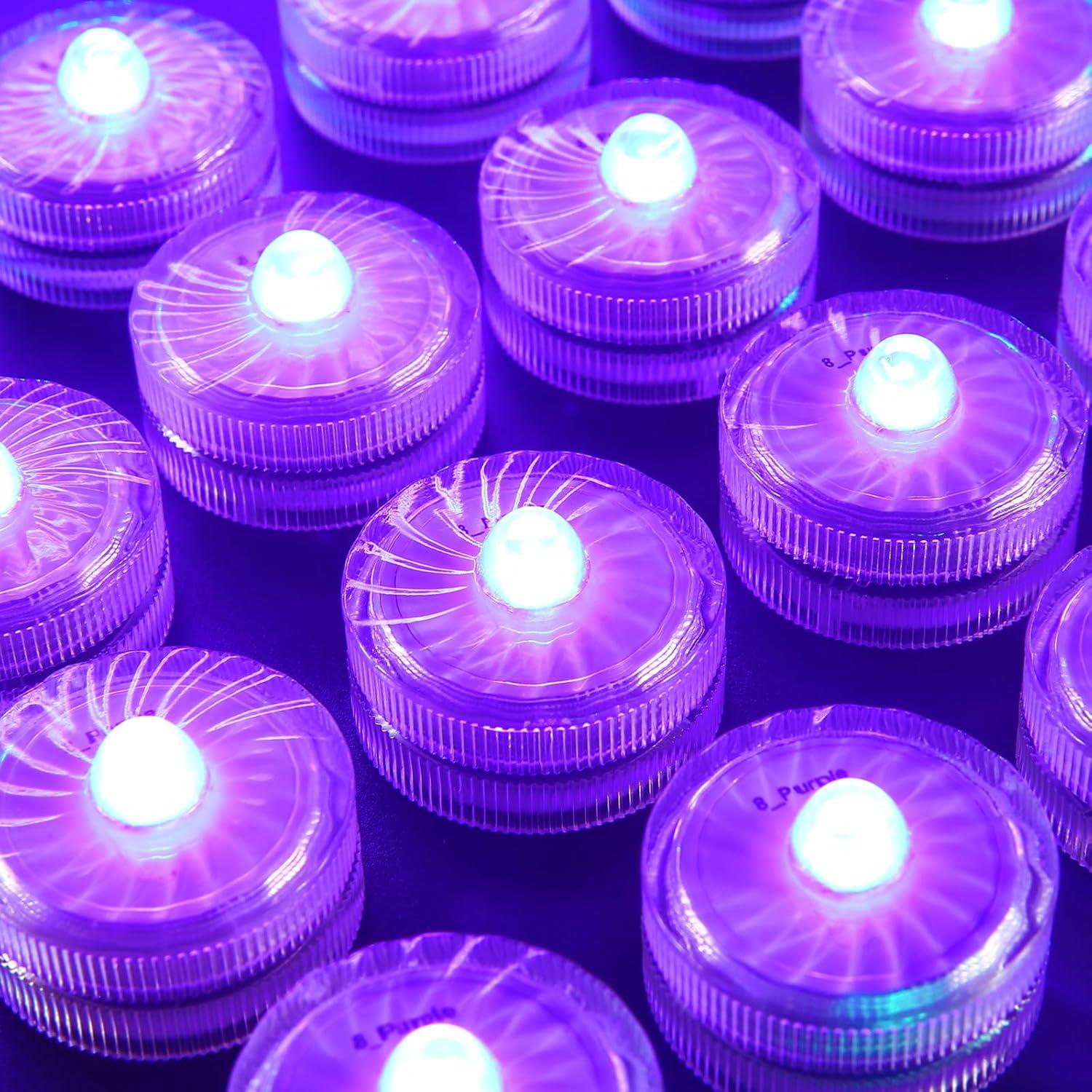 Luces LED sumergibles moradas idyl light 24 unidades IP68