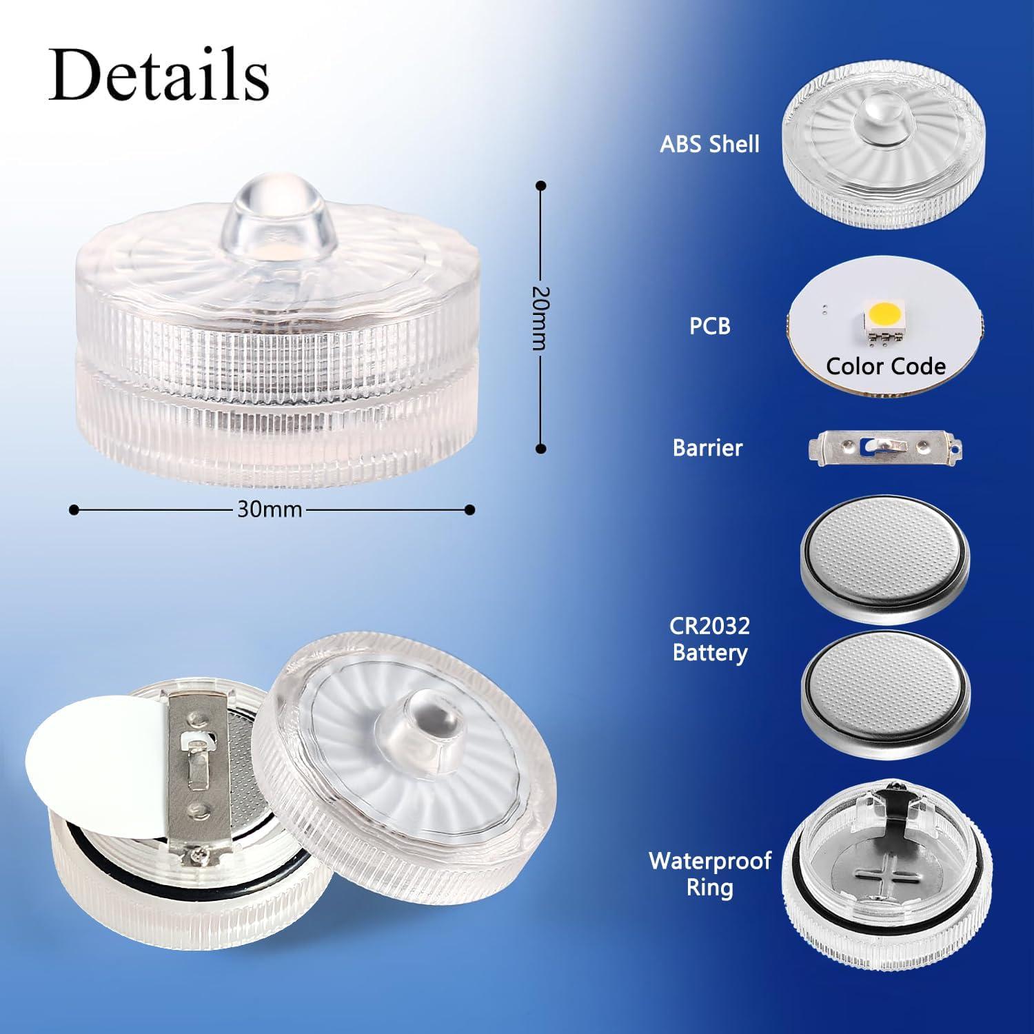 Luces LED sumergibles moradas idyl light 24 unidades IP68