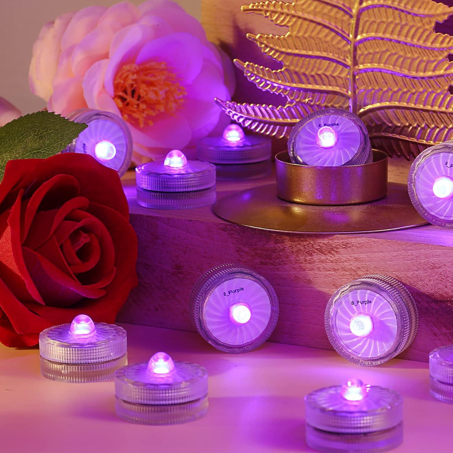 Luces LED sumergibles moradas idyl light 24 unidades IP68