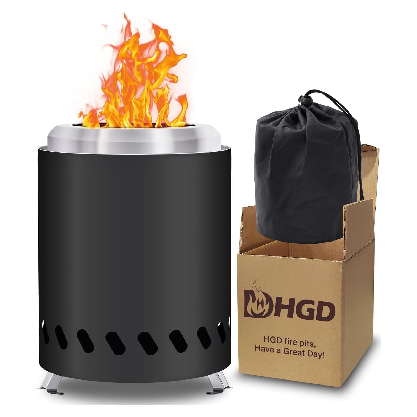 Fogata de Mesa HGD Sin Humo 20 cm Acero Inoxidable Negra