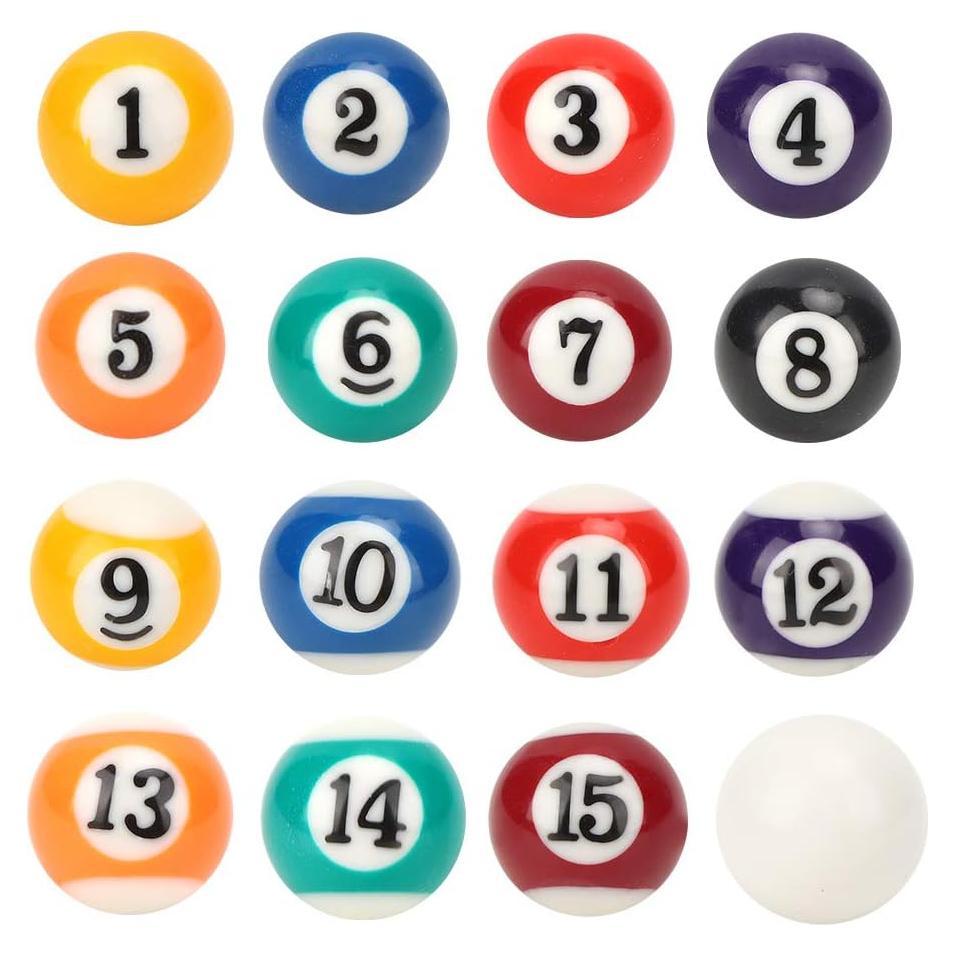 Juego de 16 Bolas de Billar Mini HEITIGN 2.5cm Resina