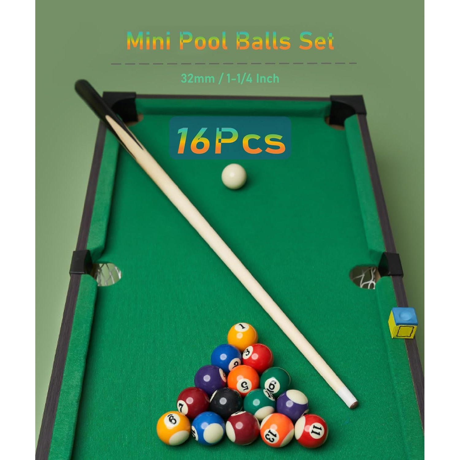 Set de 16 Mini Bolas de Billar Luqeeg 32 mm para Entrenamiento