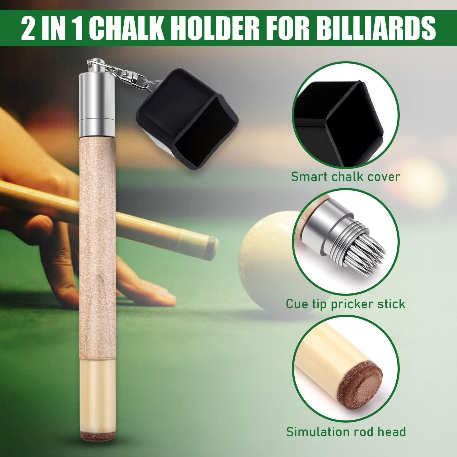 Soporte de Tiza TOBWOLF para Billar 2 en 1 Portátil