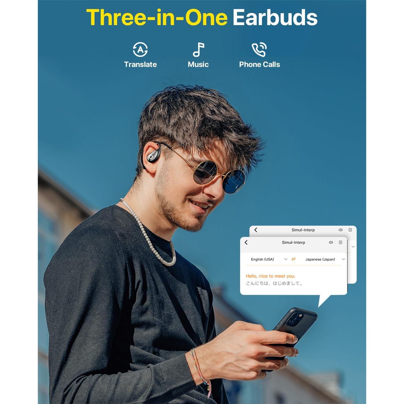 Auriculares Traductores ZYDIIE AI 144 Idiomas Bluetooth Negro