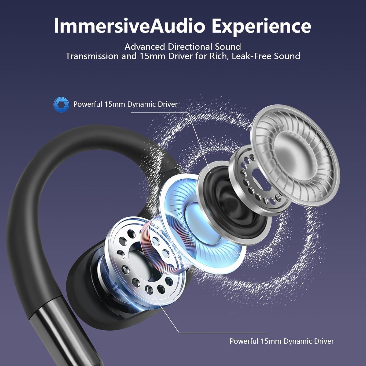 AI Translation Earbuds Real Time, 164 Language Translator Earbuds OWS 3-in-1 Translation Headphones, Translation Device for Travel Business Learning Compatible with iOS and Android（Black）