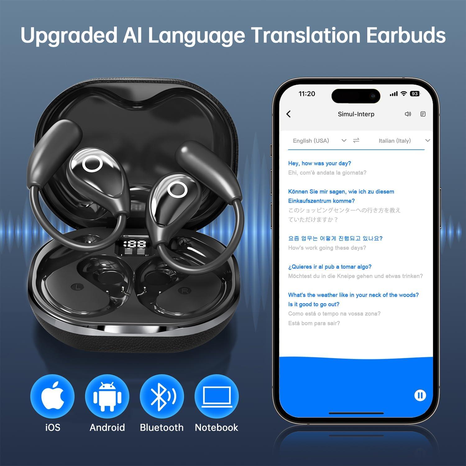 Auriculares Traductores AI Inalámbricos ZYDIIE M95 144 Idiomas