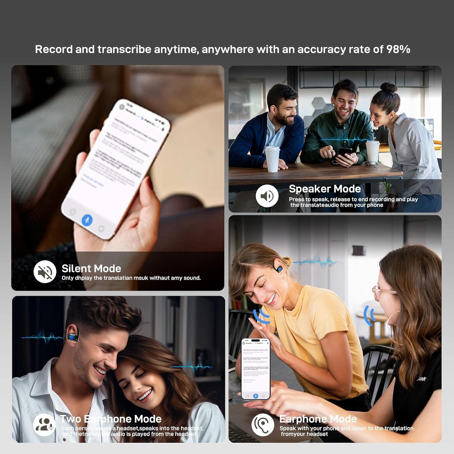 Auriculares Traductores Inalámbricos XIXIGOU M94 - 144 Idiomas