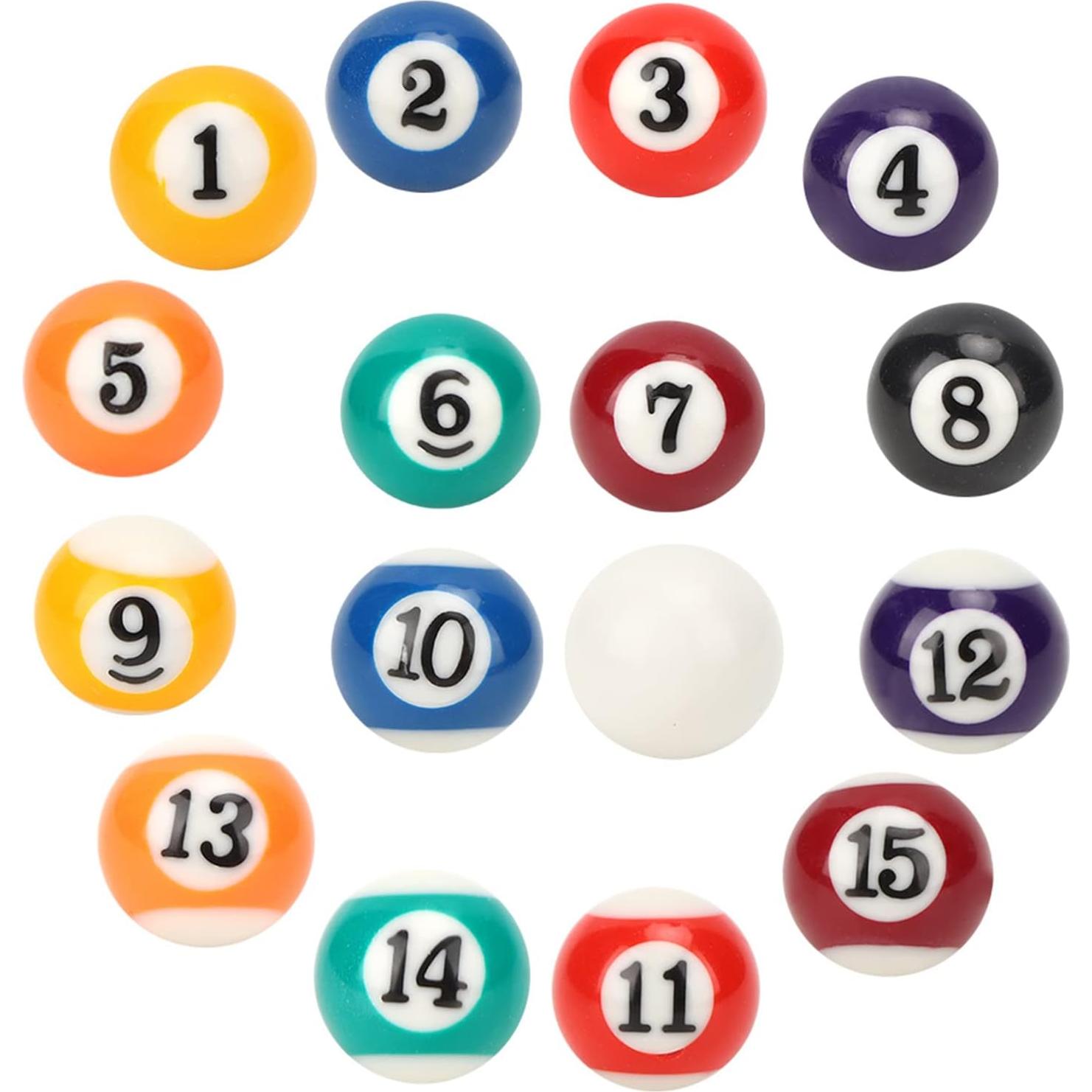 Juego de Bolas de Billar Mini 16PCS Haosie 2.5cm Resina