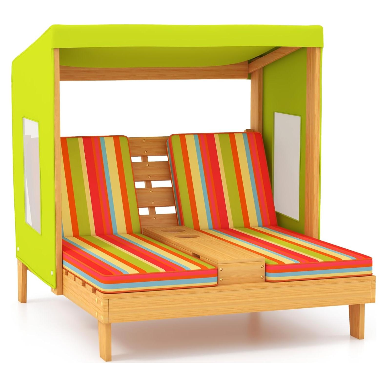 Silla Lounge Doble para Niños HONEY JOY con Dosel y Portavasos