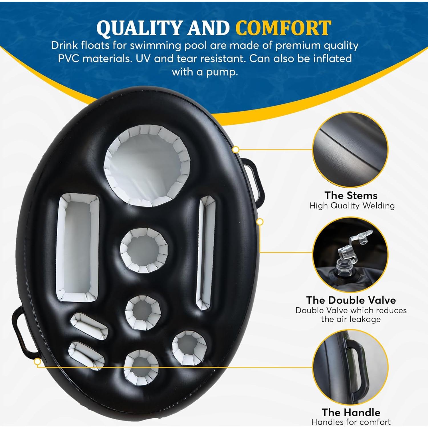 NAYUNA Soporte Flotante de Bebidas y Comida Negro 182.88x91.44cm