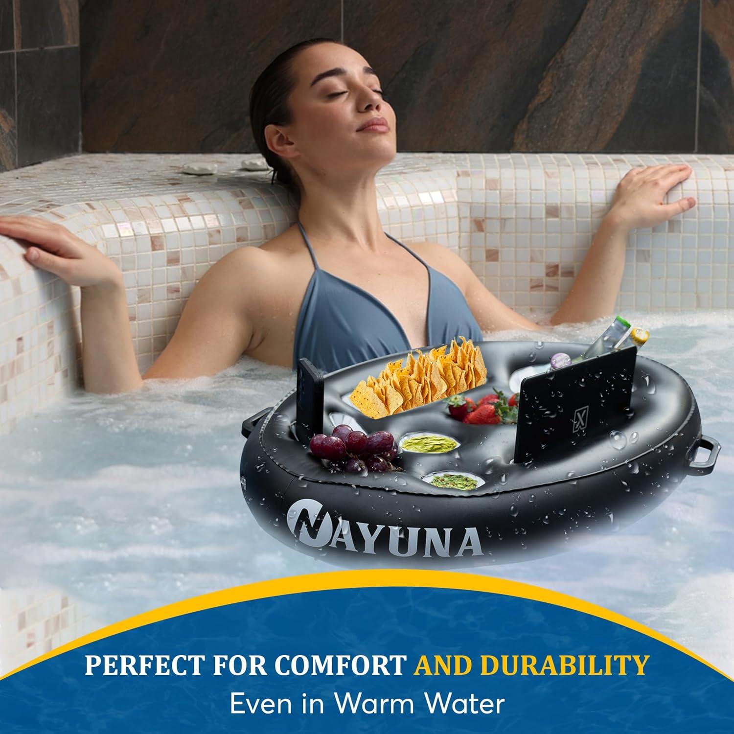 NAYUNA Soporte Flotante de Bebidas y Comida Negro 182.88x91.44cm