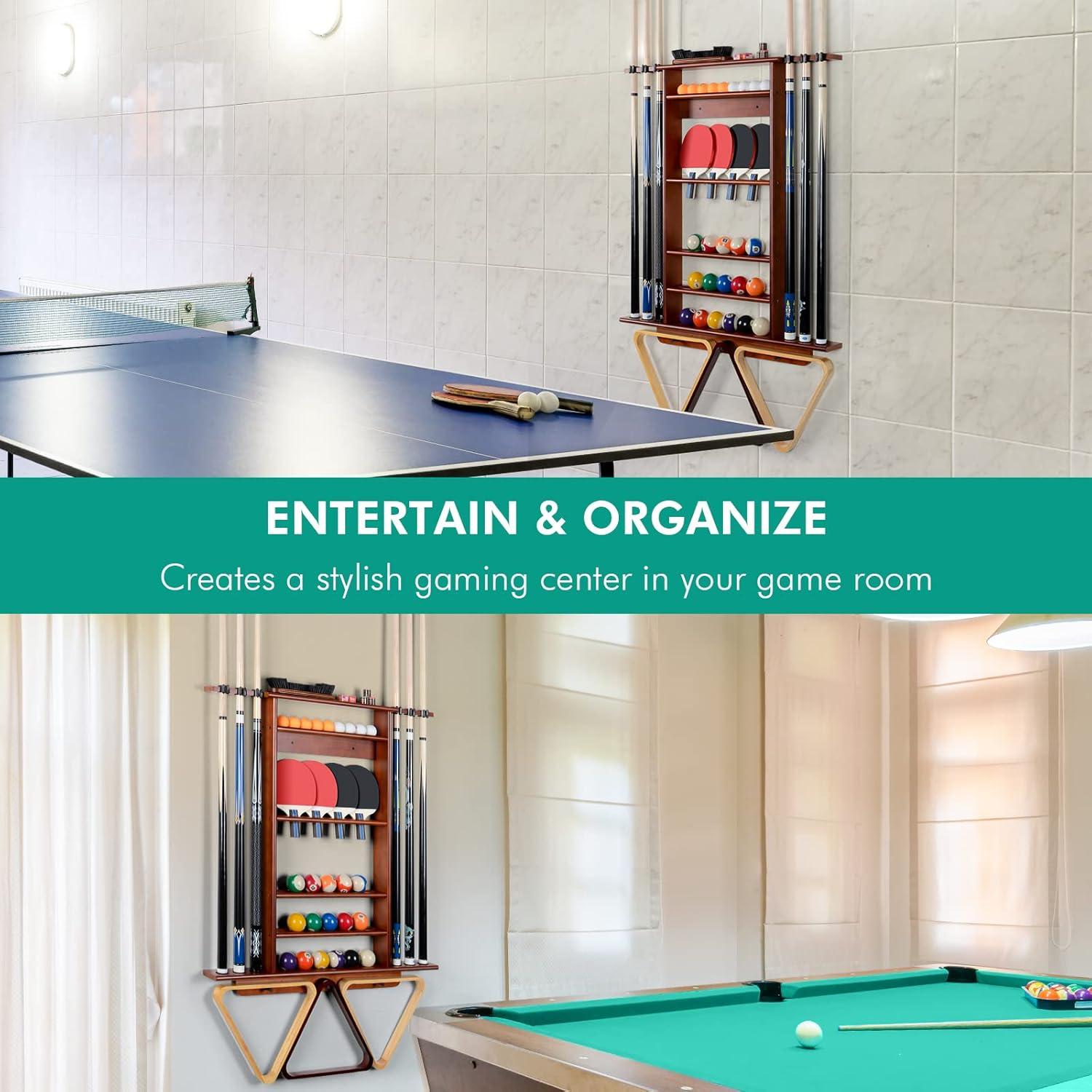 Soporte para Palos de Billar y Ping Pong XCSOURCE 2-en-1 Madera