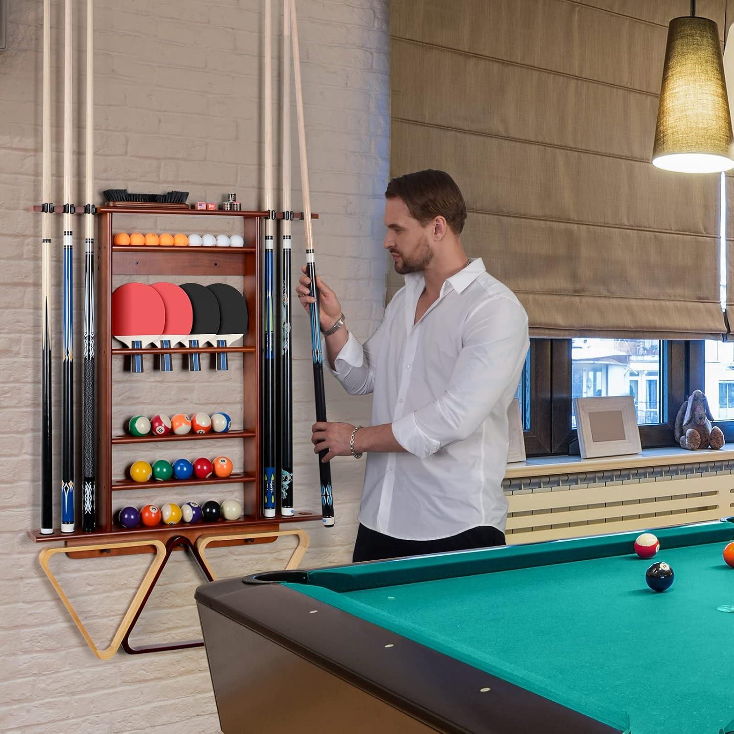 Soporte para Palos de Billar y Ping Pong XCSOURCE 2-en-1 Madera