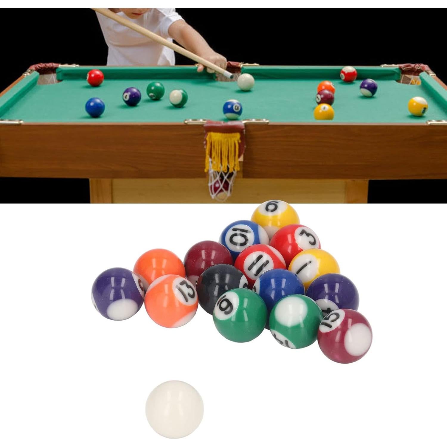 Conjunto de 16 Mini Bolas de Billar Tnfeeon de Resina 25mm