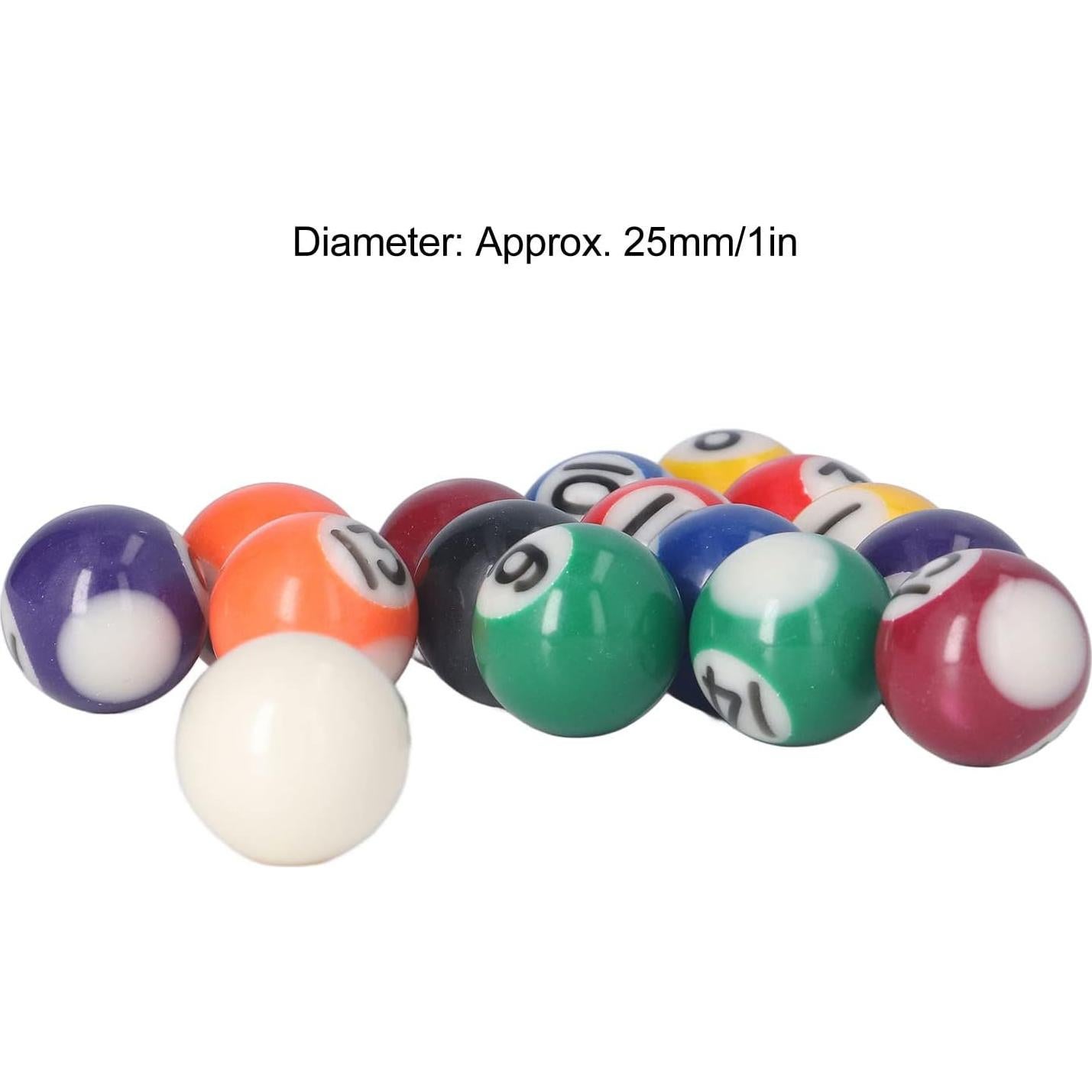 Conjunto de 16 Mini Bolas de Billar Tnfeeon de Resina 25mm