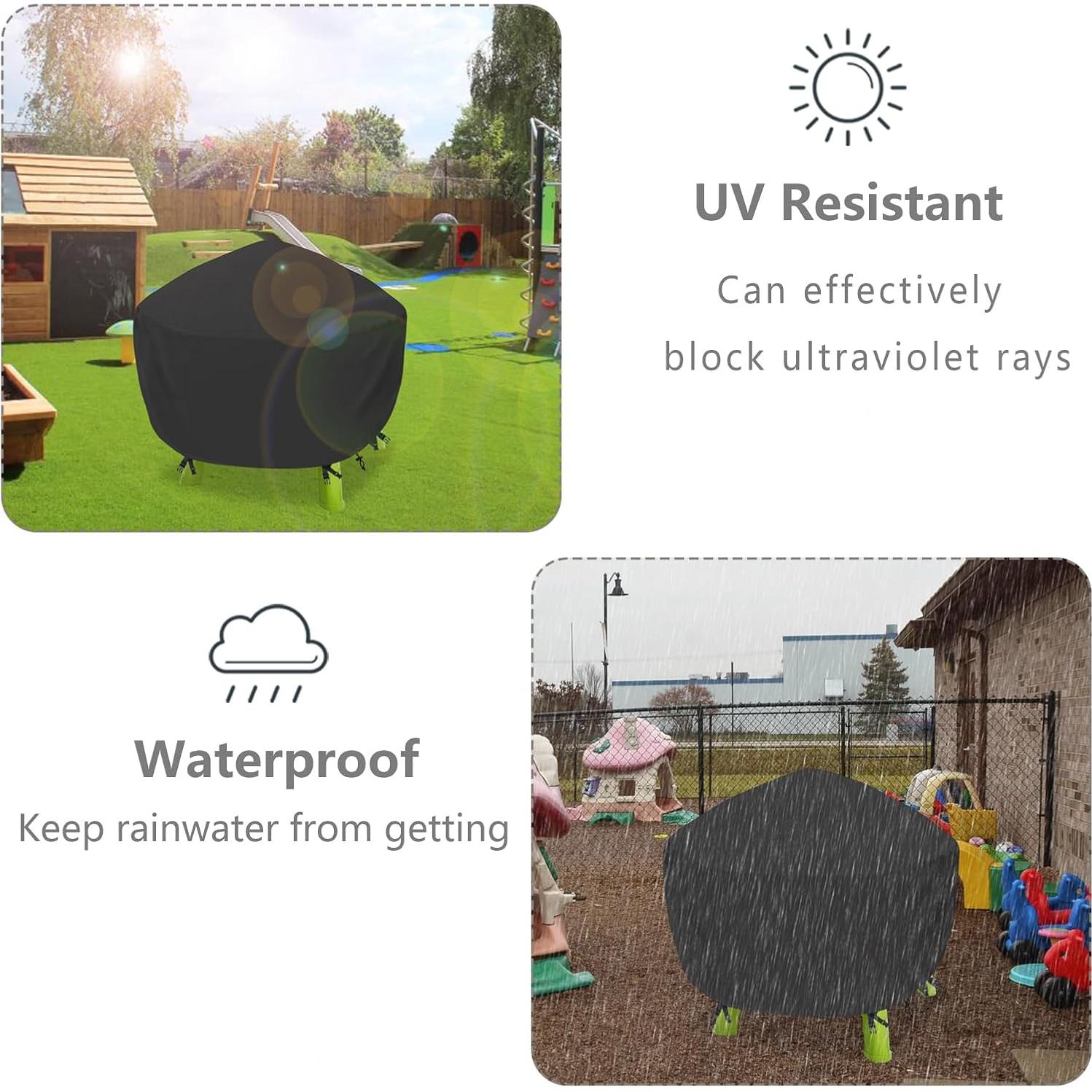 Cubierta de Mesa de Agua para Niños Aacabo 87x87x45 cm Negra