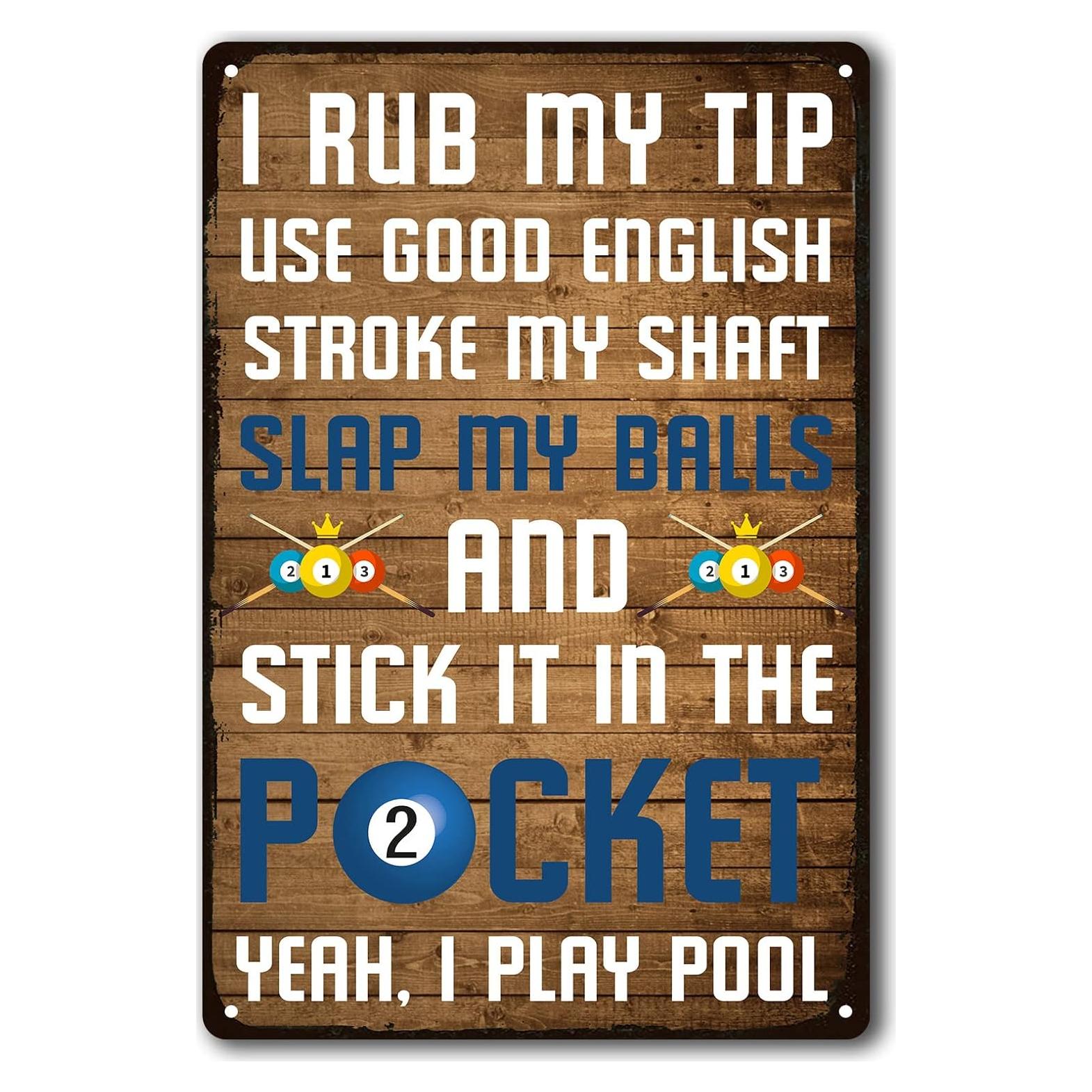 Cartel de Metal Divertido de Billar 30x20 cm Ynjzk