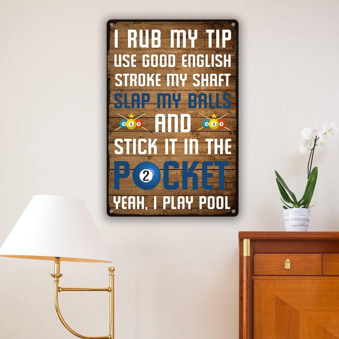 Cartel de Metal Divertido de Billar 30x20 cm Ynjzk